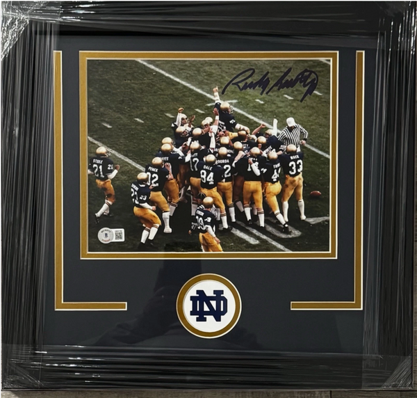 Rudy Ruettiger Signed Framed 8x10 Notre Dame Photo Beckett COA