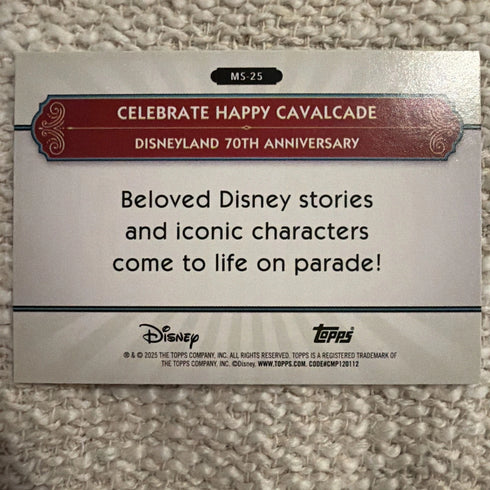 2025 Topps Disneyland 70th Silver Screen To Main Street MS-25 Happy Cavalcade