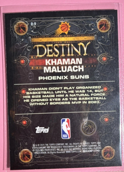2025-26 Topps Chrome Khaman Maluach Destiny Rookie Card Suns RC