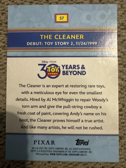 2025 Topps 30 Years Of Toy Story The Cleaner #57 Base