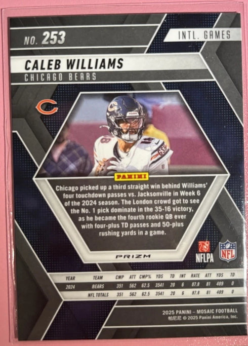 Panini Mosaic 2025 Caleb Williams #253 Green Mosaic Prizm Chicago Bears Card