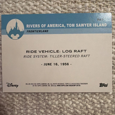 2025 Topps Disneyland 70th #T54-7 Log Raft Rivers Of America Foil