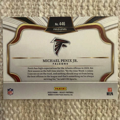 2025 Panini Select Michael Penix Jr. Field Level Base #446 Atlanta Falcons