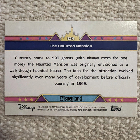 2025 Topps Disneyland 70th Anniversary The Haunted Mansion Pink Shimmer #124