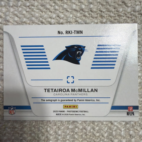 2025 Panini Photogenic Rookie Introduction Signatures Tetairoa McMillan #RKI-TMN