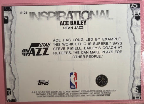 2025 Topps Chrome Basketball- Inspirational Ball Is Life Ace Bailey #IP-20