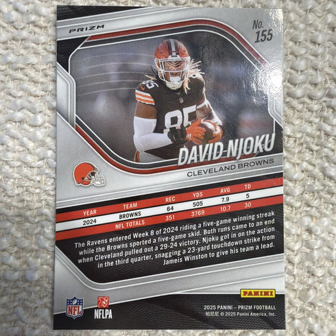 2025 Panini Prizm - David Njoku #155 Lazer Prizm