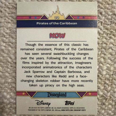 2025-26 Topps Disneyland Resort 70th Pirates of The Caribbean Rainbow Foil #72