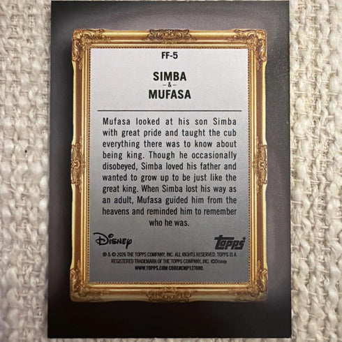 2026 Topps Disney Neon Simba & Mufasa Family Frames Insert #FF-5, The Lion King