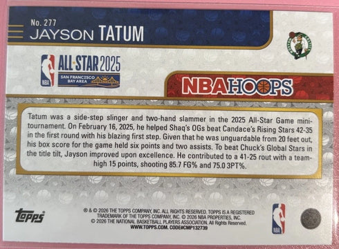 Topps 2025 NBA Hoops NBA All-Star Game Jayson Tatum #277 Boston Celtics