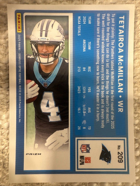 2025 Panini Donruss Optic - Rookie Tetairoa McMillan #209 Green