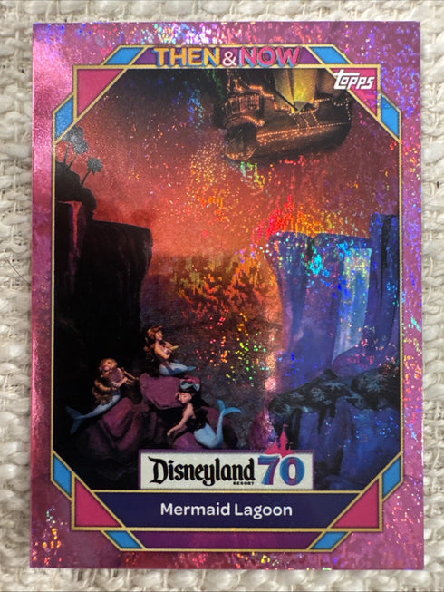 Topps Disneyland 70th Anniversary Then & Now Mermaid Lagoon Pink Shimmer