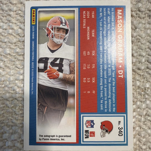 2025 Panini Donruss - Rated Rookie Mason Graham #340 Orange Autographs