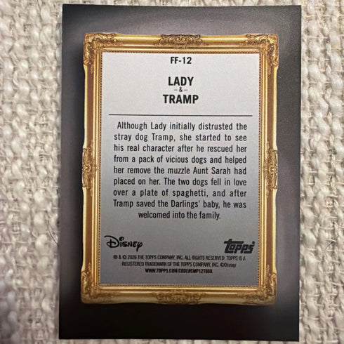 2026 Topps Neon Disney Lady and the Tramp Family First Insert Card #FF-12