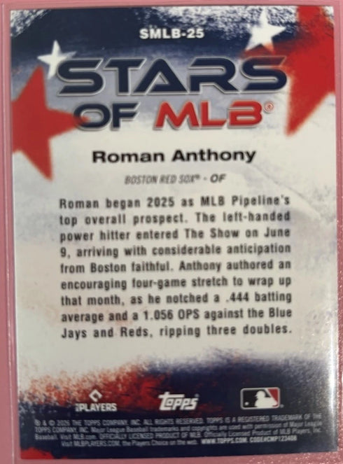 TOPPS STARS OF MLB 2026 Roman Anthony #SMLB-25 Rookie Insert Boston Red Sox MLB