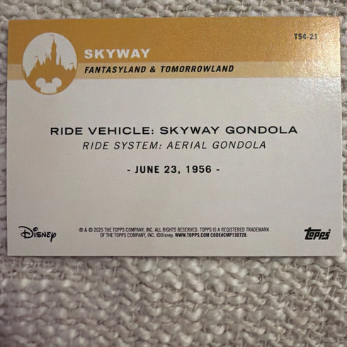 2025 Topps Disneyland 70th Rainbow Foil Icons T54-21 Skyway Gondola