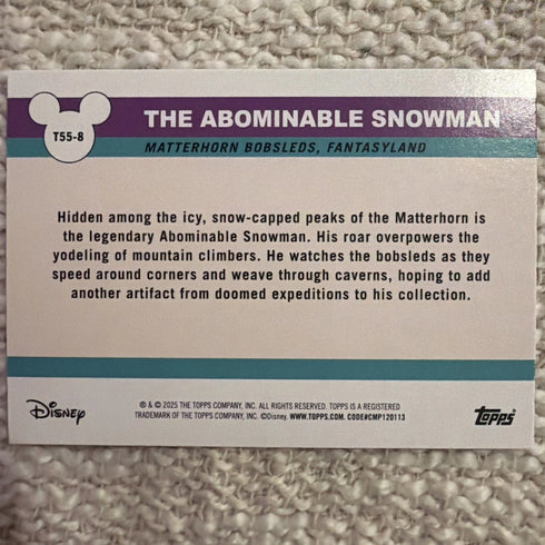 2025 Topps Disneyland 70th Anniversary Abominable Snowman Rainbow Foil #T55-8