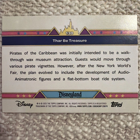 2025 Topps Disneyland 70th THAR BE TREASURE PINK FOIL #130