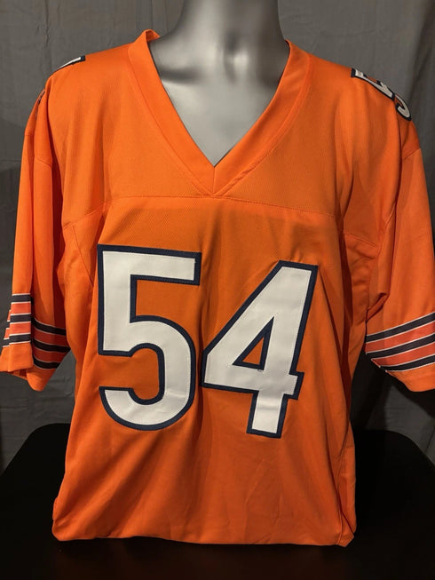 Chicago Bear Brian Urlacher Signed Custom Orange Jersey Beckett COA