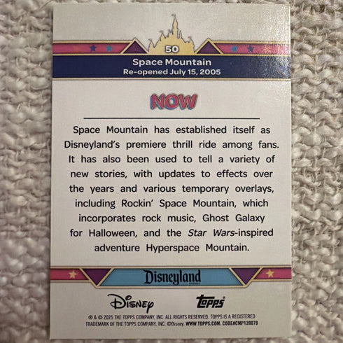 2025 Topps Disneyland 70th Anniversary #50 Space Mountain 2005 Rainbow Foil