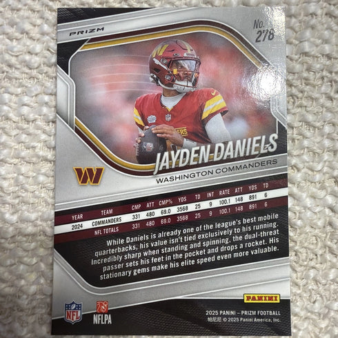 2025 Panini Prizm - Jayden Daniels #278 Lazer Prizm