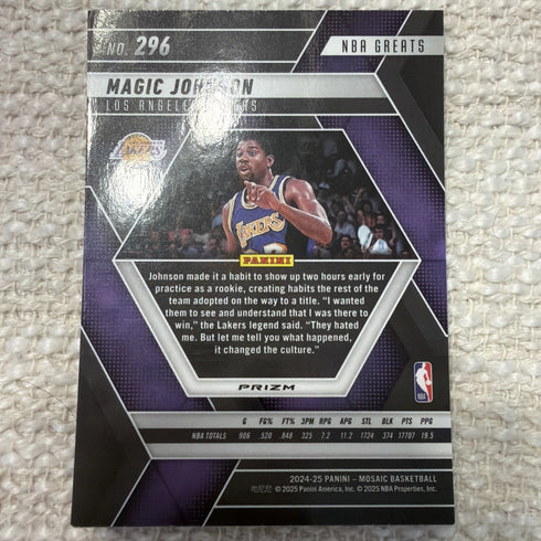 2024-25 Panini Mosaic #296 Magic Johnson Green Mosaic