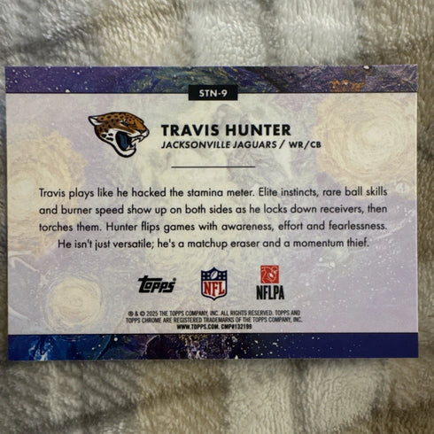 2025 Topps Chrome Cosmic Travis Hunter RC Stars In The Night Refractor STN-9