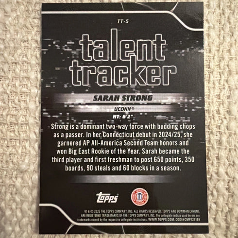 2025-26 Topps Bowman Basketball #TT-5 Sarah Strong Talent Tracker