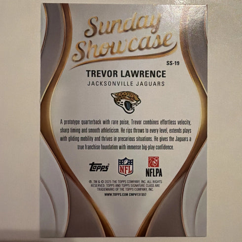 Topps 2025 Signature Class Sunday Showcase Trevor Lawrence #SS-19 Jaguars NFL
