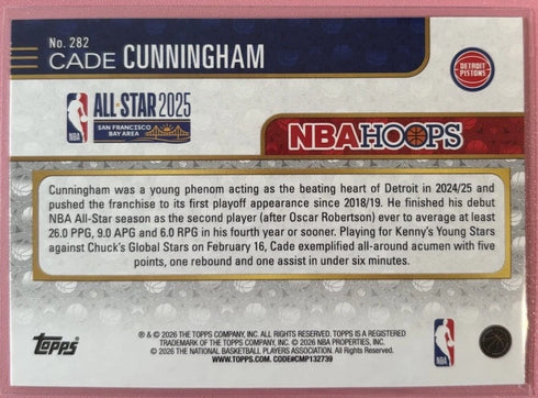 Cade Cunningham 2025-26 Topps NBA Hoops Refractor Pixel Burst All Star #282