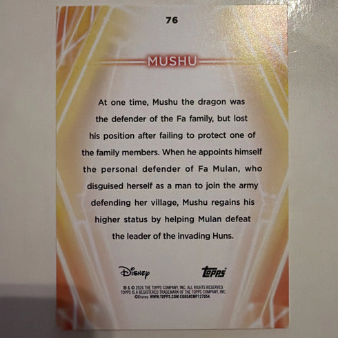 2026 Topps Disney Neon - Mushu Diamante Parallel #76