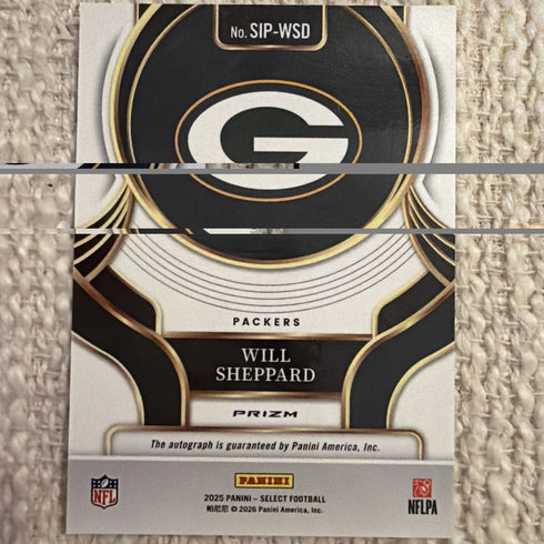 2025 Panini Select - Select Signatures Will Sheppard Rookie #SIP-WSD Green Bay