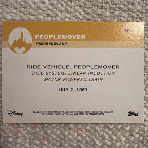 2025 Topps Disneyland 70th Rainbow Foil Icons T54-10 Peoplemover