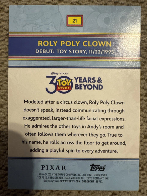 2025 Topps 30 Years Of Toy Story - ROLY POLY CLOWN #21