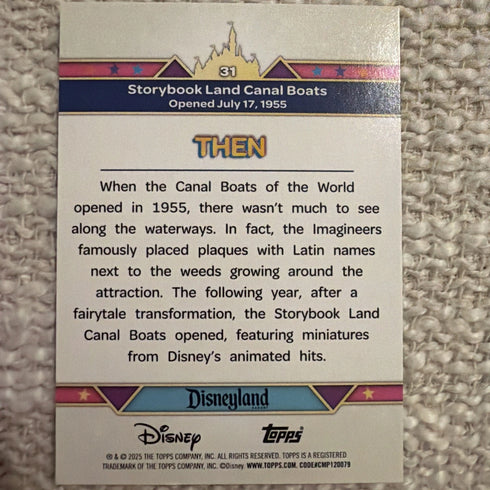 2025 Topps Disneyland 70th Rainbow Foil #31 Storybook Land Canal Boats