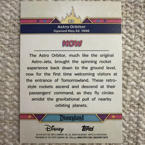 2025 Topps Disneyland 70th Anniversay Astro Orbitor #60 Pink Shimmer