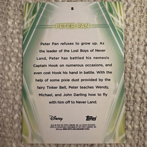 2026 Topps Disney Neon Rainbow Foil - Peter Pan #8