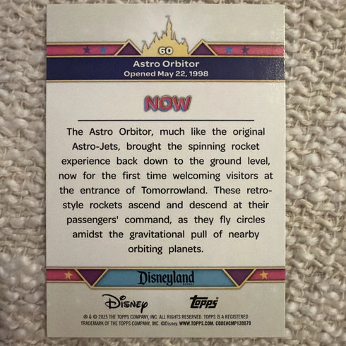 Topps 2025 Disneyland 70th Then & Now #60 Astro Orbitor Rainbow Foil