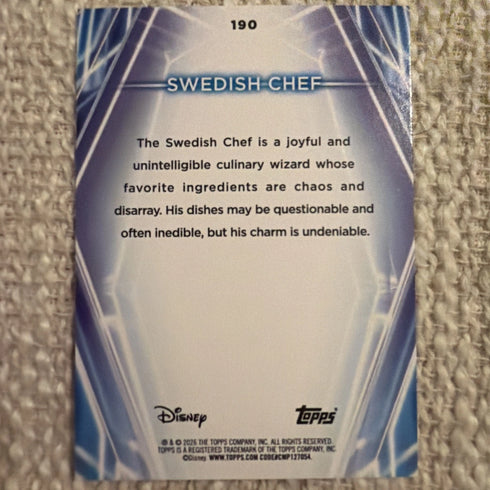 2026 Topps Disney Neon Chrome Rainbow Foil Swedish Chef #190