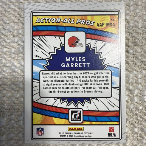 2025 Panini Donruss - Action All-Pros Myles Garrett #AAP-MGA