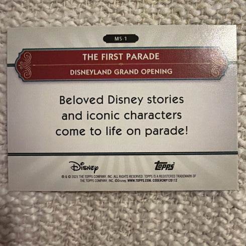 2025 Topps Disneyland 70th Anniversary The First Parade Rainbow Foil MS-1
