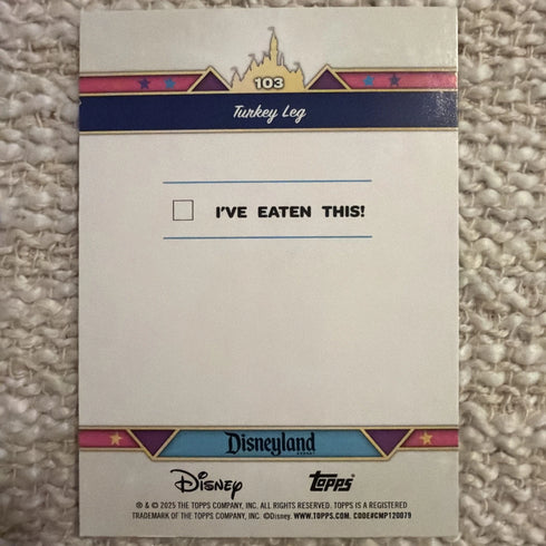 Topps Disneyland 70th Anniversary Pink Glitter Turkey Leg #103