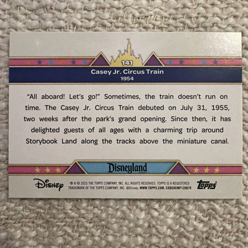 2025 Topps Disneyland 70th Anniversary Casey Jr. Circus Train Pink Shimmer Foil