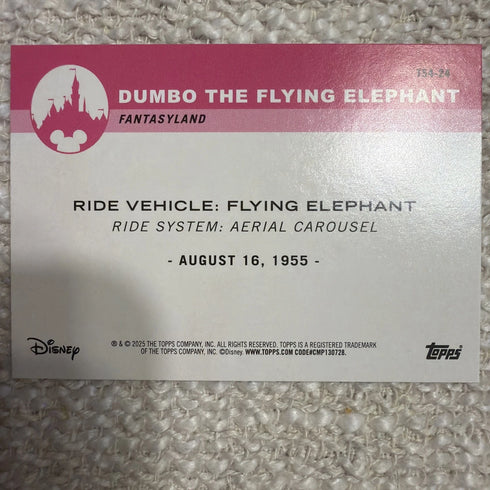 Disneyland 70th Anniversary Dumbo The Flying Elephant T54-24 Rainbow Foil Topps