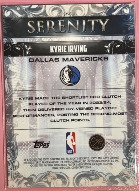 Topps 2025-26 Chrome Serenity Insert Kyrie Irving Dallas Mavericks #SY-6