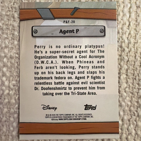 Topps 2026 Disney Phineas and Ferb Agent P #P&F-20