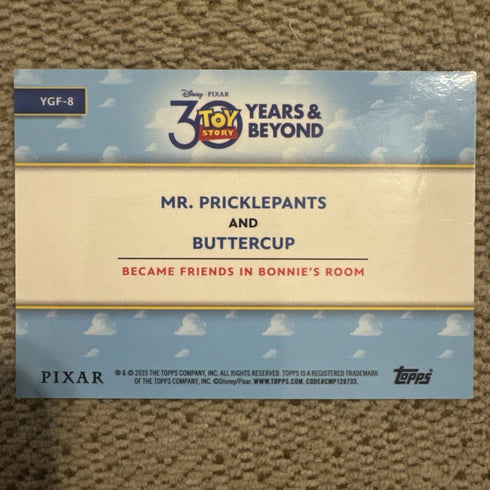 Topps 30 Years of Toy Story Mr. Pricklepants/Buttercup You’ve Got A Friend In Me