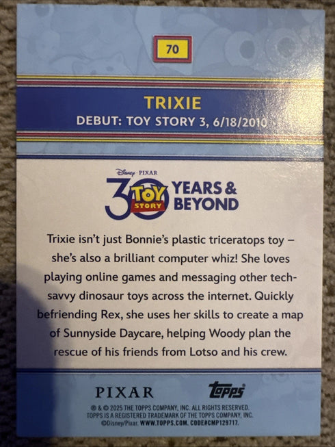 Topps 2025 Toy Story 30 Years & Beyond Toy Story 3 Trixie #70