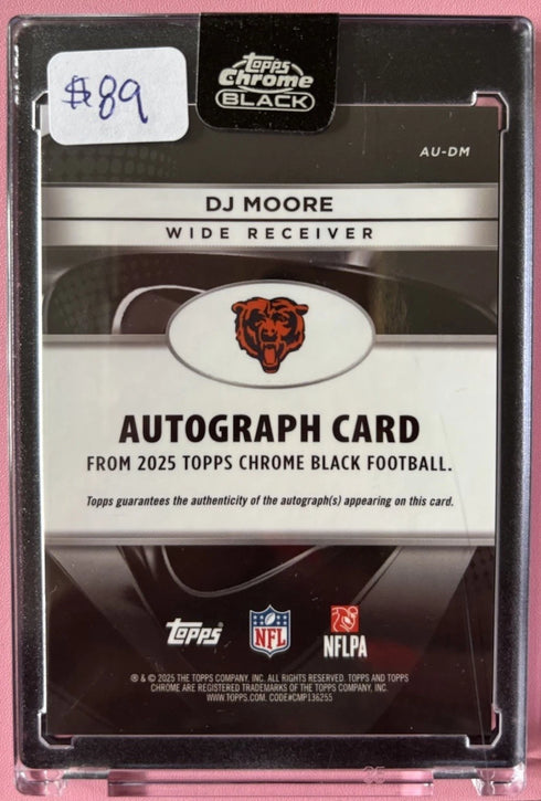 DJ Moore #AU-DM 2025 Topps Chrome Black Autograph