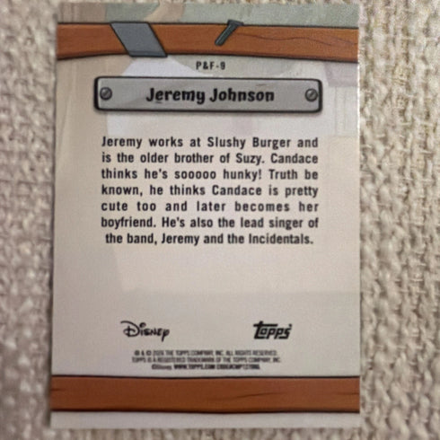 2026 Topps Disney Neon Phineas And Ferb Insert Set #P&F-9 Jeremy Johnson